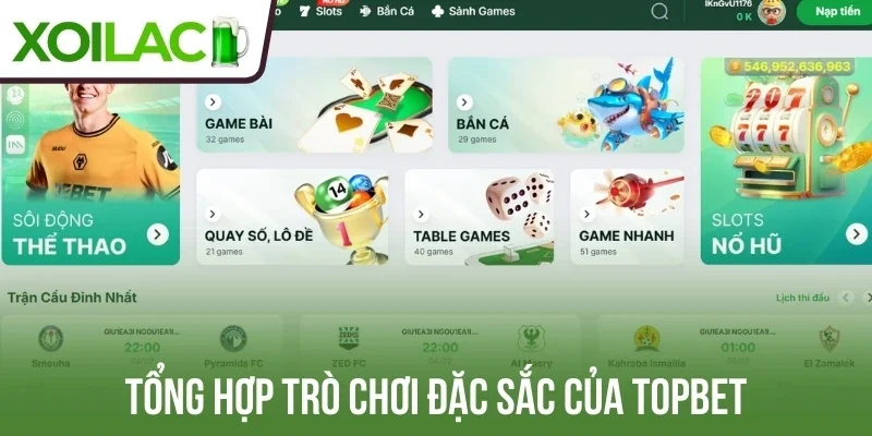 Tổng hợp trò chơi đặc sắc của Topbet